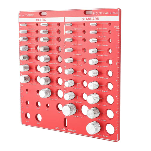 34 Nut and Bolt Thread Checker, Aluminum Alloy Nut and Bolt Size Gauge, Bolt and Nut Identification Gauge, High Precision Bolt and Nut Measuring Tool,