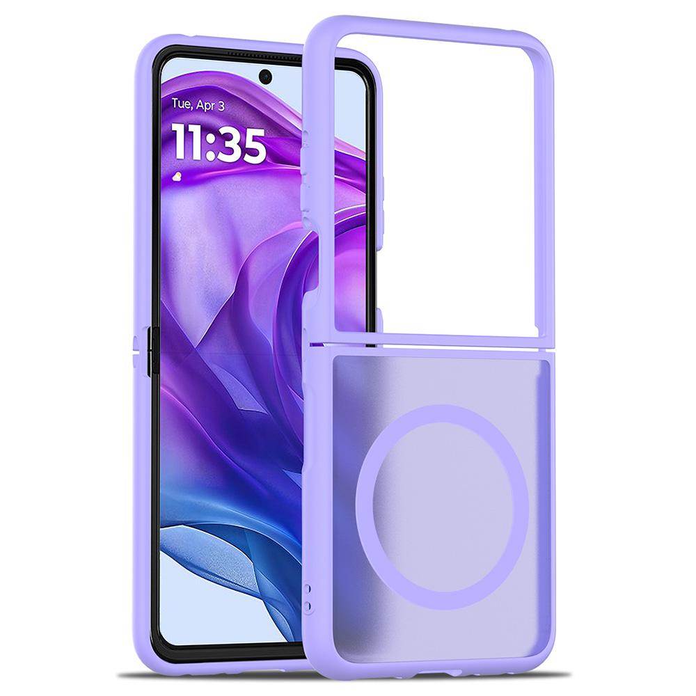 

Чехол для Motorola Razr 50 Ultra 5G/Razr+ 2024 5G, Магнитный чехол, ТПУ рамка, Акриловая задняя панель, Покрытие для телефона, Ощущение кожи B