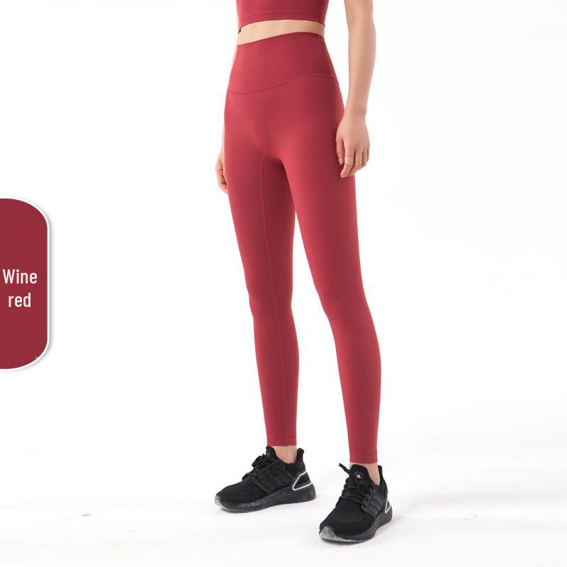 Pantaloni da Yoga da Donna a Vita Alta, Effetto Solleva Glutei Color Pesca - Senza Cuciture Visibili, Sensazione Nuda