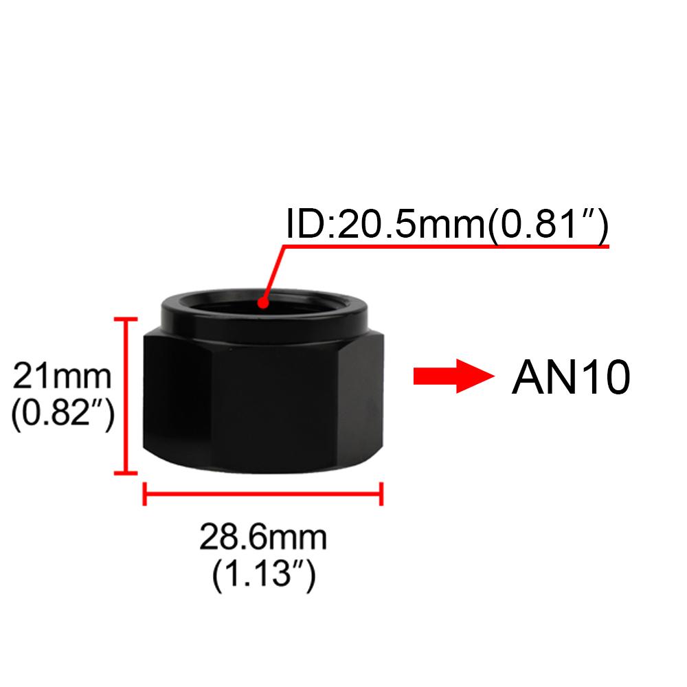 AN6 AN8 AN10 Female Thread Aluminum Pipe External Hex Head Flare fiting TUBE NUT  End Cap Plug Fitting Coupler Connector Adapter