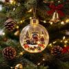 Glowing Christmas Tree Ornaments 3D Animal Faux Crystal Ball Ornament, Lighted Acrylic Hanging Decor Decorative Balls with Hedgehog Penguin Panda,