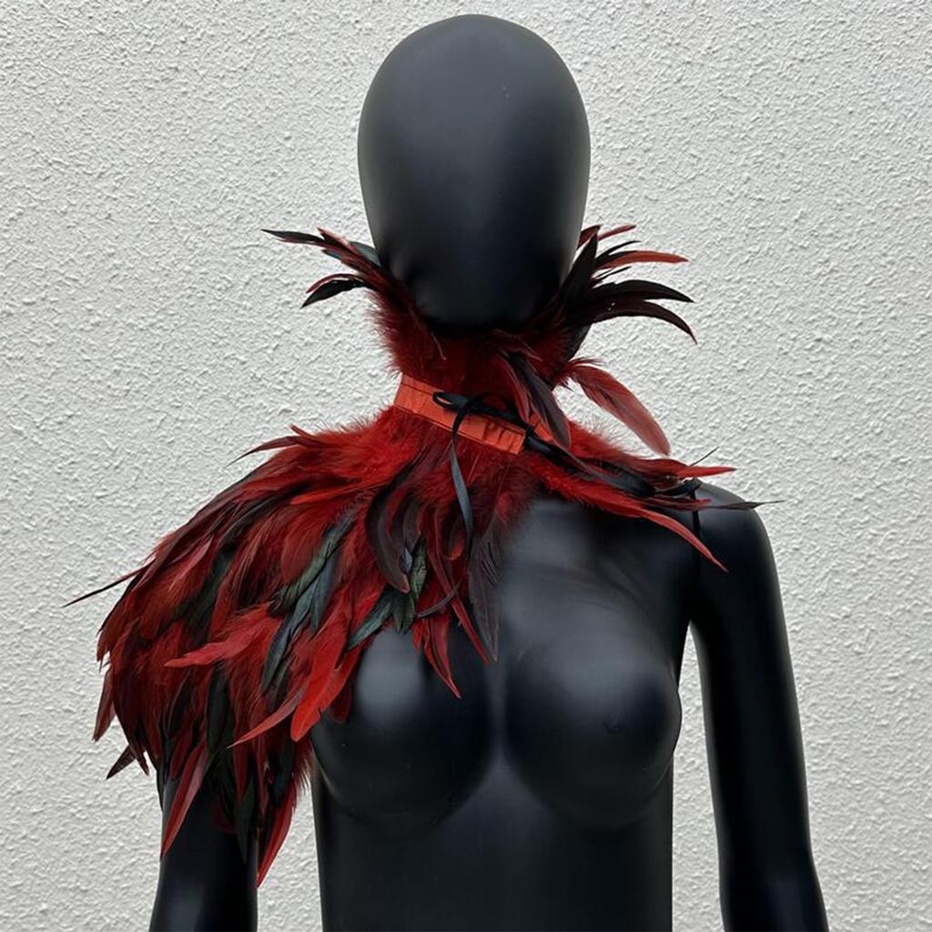 Gothic Feather Shawl Stage Makeup Ball Costume Accessories