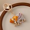 New Design 3D Enamel Elephant Crafts Key Holder Fashion Crystal Animal Bag Pendant Unique Jewelry Gift Bag Charm
