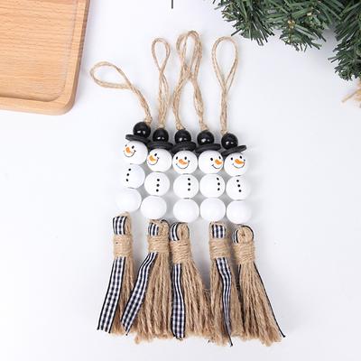 6 bucăți Crăciun DIY Om de zăpadă Decoratiuni rotunde 20 MM Cadou de Navidad Mărgele din lemn pentru acasă Jucării pentru copii Accesorii brățară Nou