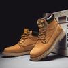 Moda Outdoor Skórzane Męskie Wsuwane Botki Buty na Platformie Luksusowa Marka Męskie Zimowe Pluszowe Śniegowce Moda Uniwersalne Męskie Buty Motocrossowe