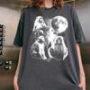 Japanese Macaque Moon Graphic Tee, Vintage Wildlife Shirt