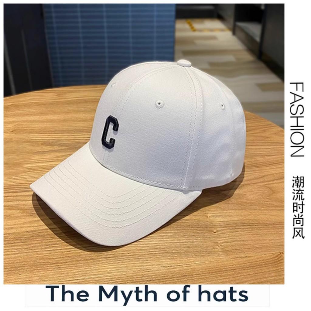 

Letter C Baseball Cap Embroidered Hardtop Unisex Spring Summer Duckbill Cap белый