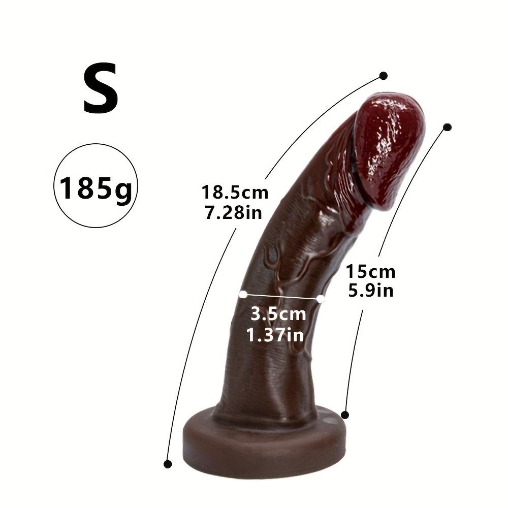 Black Mushroom Head Dildo – Dual-Layer Silicone, Soft & Realistic, Strong Suction Cup, 3 Sizes, Unisex Anal & Vaginal Plug – Adult Sex Toy