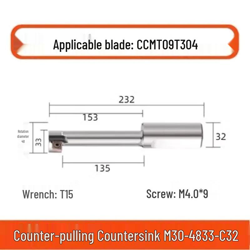 Eccentric Chamfering & Back Boring Countersink CNC Milling Cutter