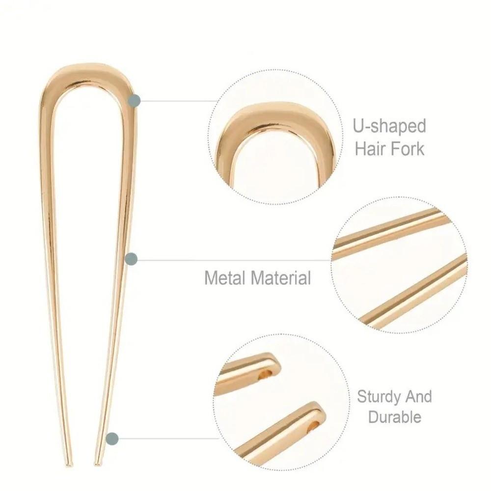 2Pcs U-Shaped Hair Fork Large Size Styling Aid Hairpin High Quality Hair Clip  Hair Accessories