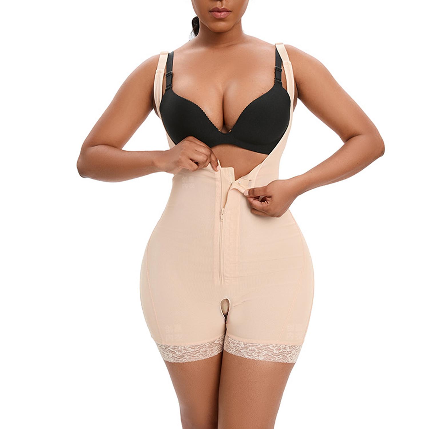 

Fajas Colombianas Shapewear Послеоперационное компрессионное белье Боди для коррекции живота с открытым промежностью Полное тело Shper для женщин xl бежевый