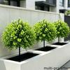 Artificial Green Plants Ground Stake Fake Greenery Plastic Shrubs Plants For Outdoor Garden Patio Yard Landscaping Decoration