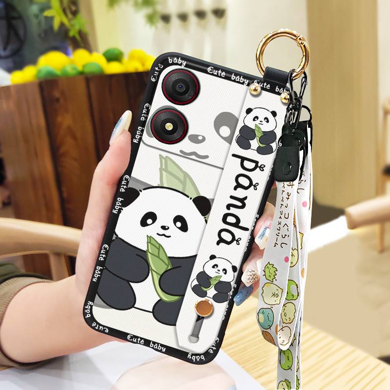 Back Cover Protective Phone Case For ZTE Blade A34 Waterproof Fashion Design Durable Lanyard Phone Holder Anti-knock