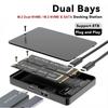 Dual Bays M2 NVME SATA SSD Enclouse 10Gbps Dual Protocol M.2 NVMe SATA SSD Case USB3.2 Solid State Docking Station M.2 Hard Disk Box Adapter for PC