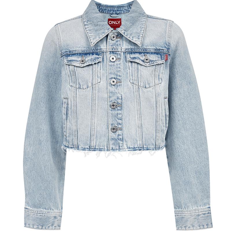 

ТОЛЬКО Женская Джинсовая Куртка с Лацканами в Ретро Стиле M