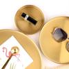 Stainless Steel Storage Tray Luxury Round Plate Fruit Cake Snack Tray Kitchen Metal Storage Space Saving Organizer Tray