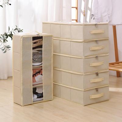 Şeffaf Pencere Fermuar Kapatma ile Katlanabilir Ayakkabı Kutusu Büyük Kapasiteli Çok Bölmeli Ayrılabilir Elbise Kitabı Sıralama Organizatör