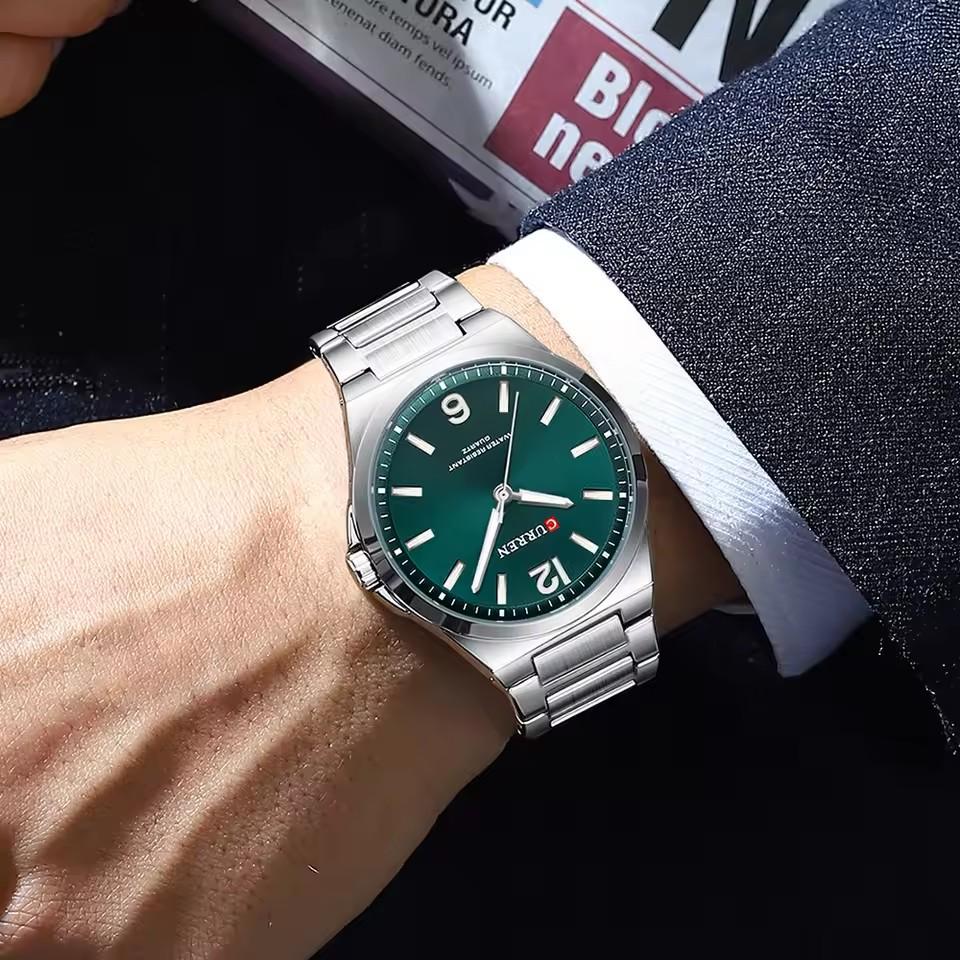 CURREN 8493 NEW Luxury Brand Wristwatches for Men's Stainless Steel Band Quartz Watch Simple Business Clock with Luminous Hands