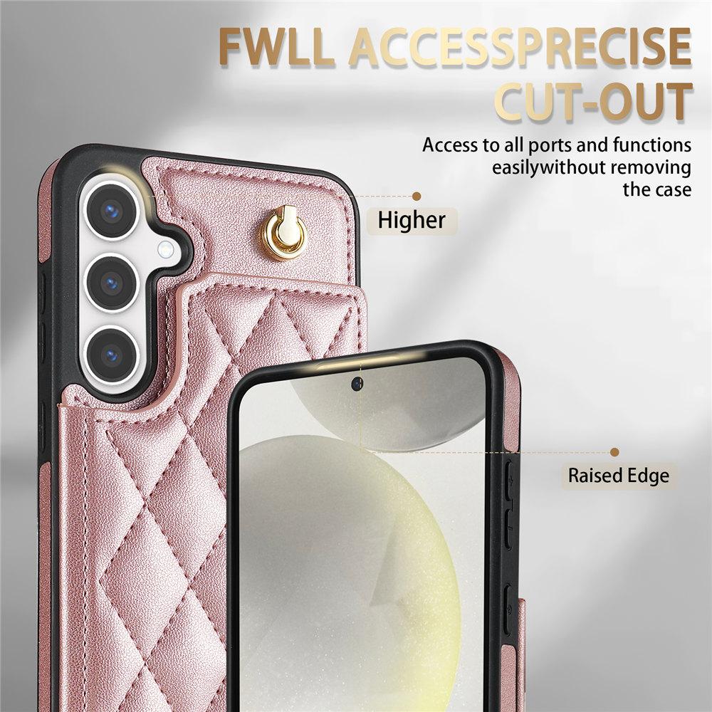 Hand Strap Credit Cards Wallet Phone Case For Samsung Galaxy S24 Ultra S23 Plus S22 S21 S24FE A15 A16 A13 A14 A54 A53 Cover