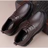Men's Spring & Autumn Casual Leather Shoes - Trendy, Versatile, Top Layer Cowhide, Round Toe, Lace-up Design.