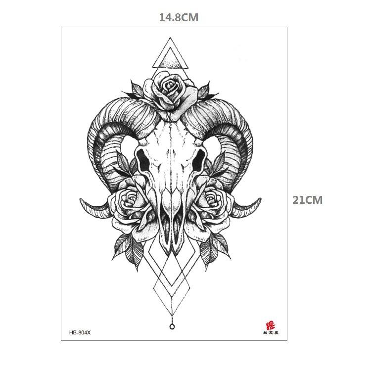 Clown Mouth Flower Body English Color Lion Tiger Half Arm Animal Pattern Water Transfer Simulation Tattoo Sticker