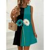 Flowers Butterfly Print Dresses Summer Women Vintage Sleeveless Mini Dress Casual Comfortable Breathable Pocketless Dress