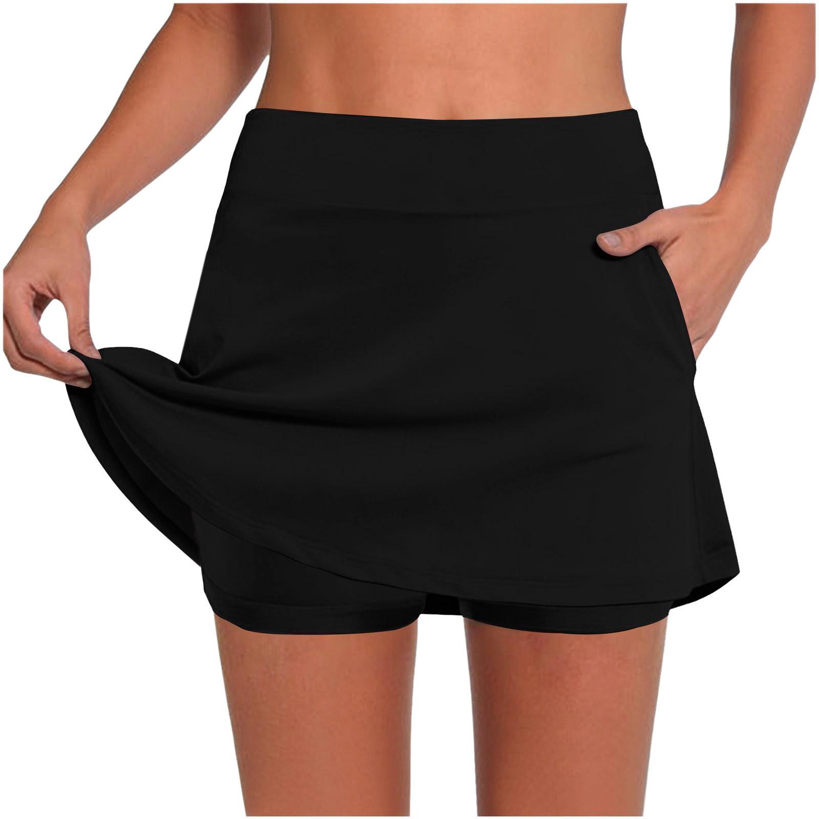 

Women s -Color Mid- Pocket Skirt-Pants: Casual Activewear Base Layer M чорний