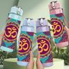 1PC Colorful Om Mandala Pattern 750ml Color Plastic Sports Water Bottle Leakproof Flip Straw Lid For Sports Office Home Use