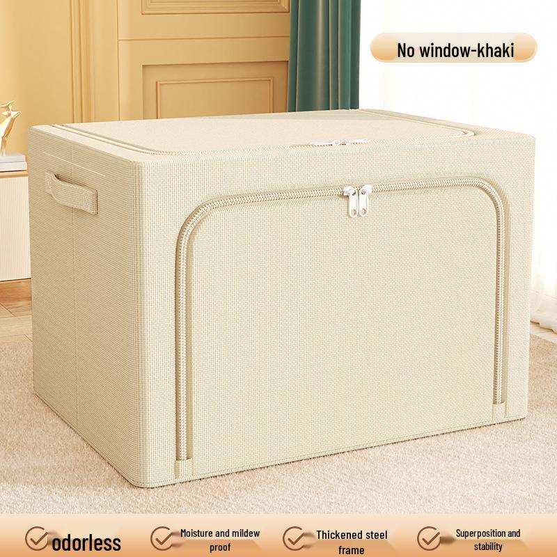 Steel Frame Waterproof Clothes Storage Box - Large Transparent Moisture-Proof Organizer for Quilts