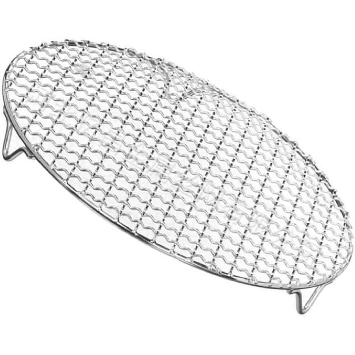 KICHOUSE Bbq Net Baking Roasting Rack Chicken Grilled Rack Broiling Roasting Racks Wire Rack Oven Rack Basket Portable Campfire Grid Bbq Racks Round