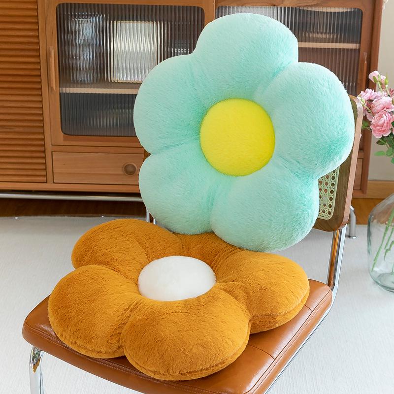 Plush Floral Seat Cushion - Petal Design for Home, Car, Office or Gift
