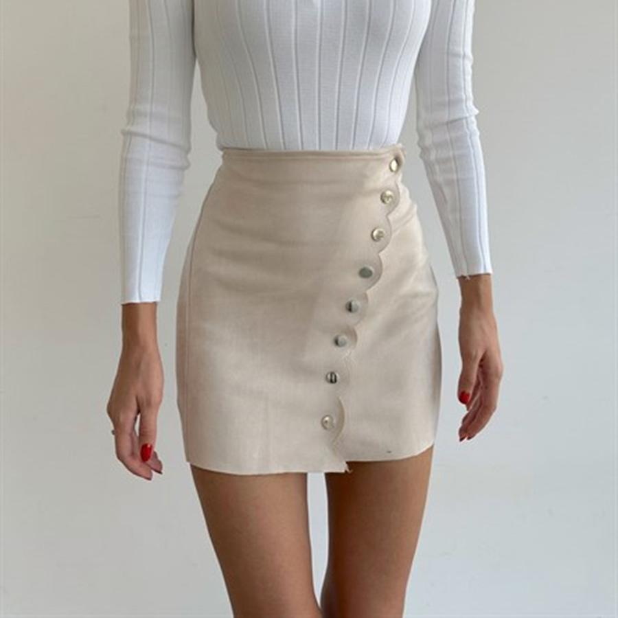Women's Sexy Little Miss Puffer Skirt Autumn Winter New Fashion One-Buckle Bodycon Mini Skirt