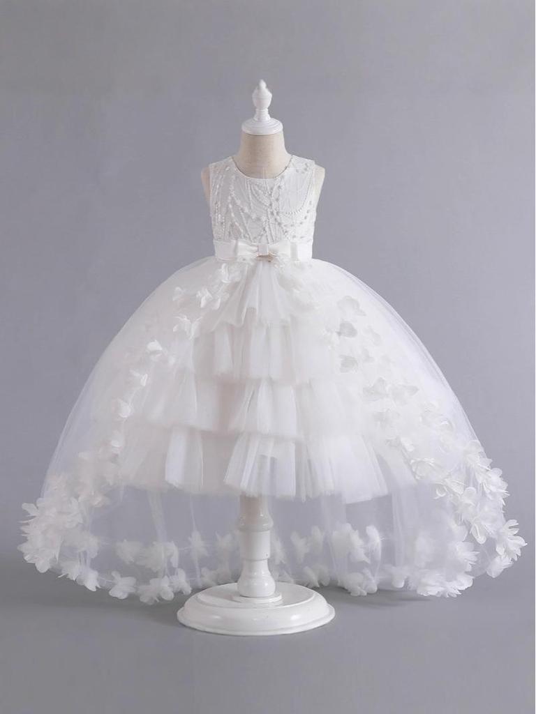 Children's Puffy Tulle Flower Girl Princess Dress - Wedding & Evening Performance Gown
