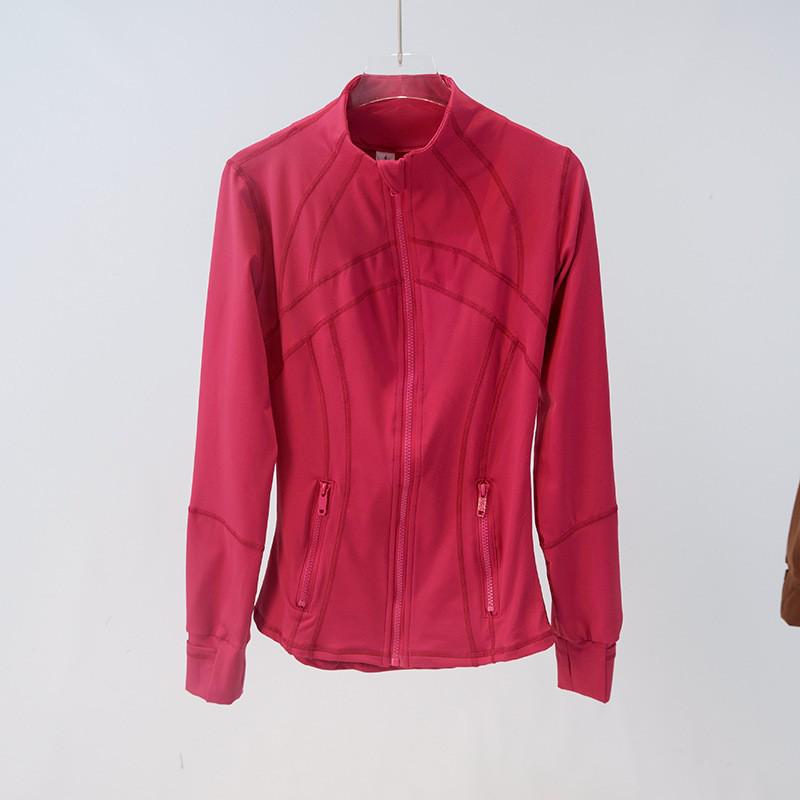 Women's Spring Yoga Sport Jacket - Tight Fit, Casual Jogging, Breathable, Zippered, Stand-Up Collar, Long Sleeve.