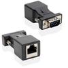 2Pcs 9 Pin Serial Port DB9 RS232 Male Female To RJ45 Cat5e/6 Ethernet Adapter