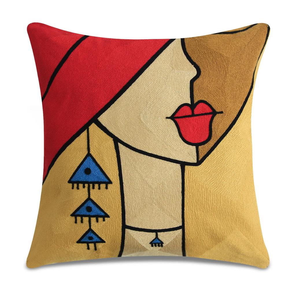 45x45cm Abstract Cushion Cover Pained Picasso Graffiti Pillow Case Art Painting Streak Face Pillowcase Modern Art Home Decor