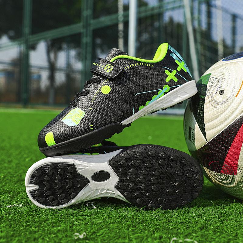 2025 New Children's Football Shoes Students Boys and Girls TF Broken Nails Velcro Women's Training Sneakers