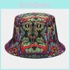 Sombrero de Pescador de Sarja de Algodón con Graffiti Retro con Protección Solar para Actividades al Aire Libre en Verano
