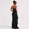 Women's One-Shoulder Strapless Evening Dress - Sexy Backless High Slit Gown