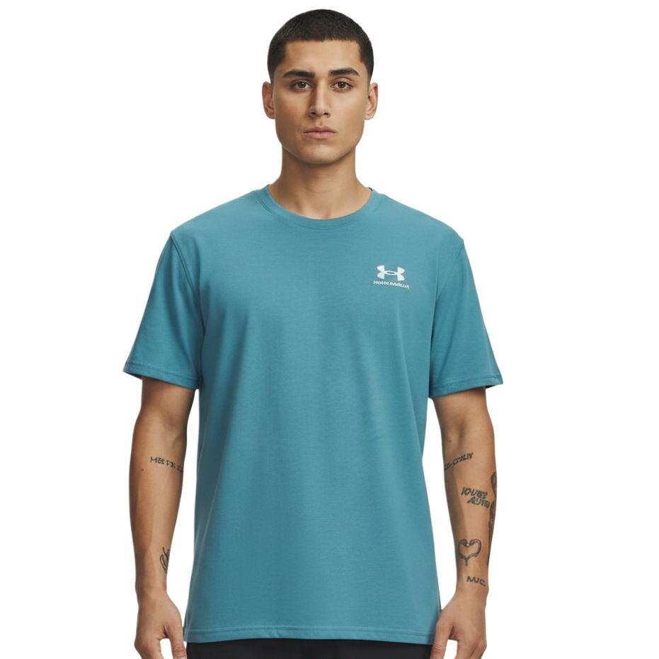Мужская спортивная футболка с коротким рукавом Under Armour Logo Emb, свободный крой, круглый вырез, топ 1373997-466 M