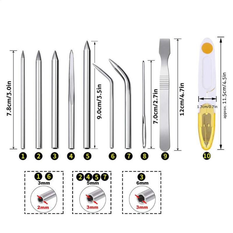 DIY Paracord Needle Set Parachute Bracelet Making Kit Stainless Steel Paracord Rope Flattener Knitting Stitching Tools