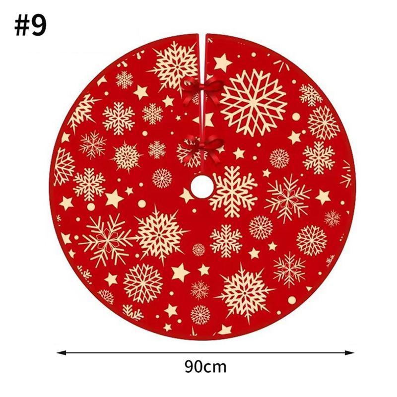 40-90cm Christmas Tree Skirt White Snowflake Xmas Tree Skirt Christmas Tree Decorative Base Carpet New Year Navidad Party Decor