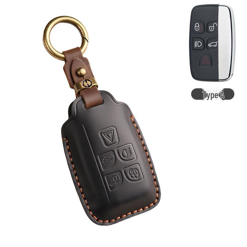 Premium Genuine Leather Key Case for Jaguar: Compatible with XFL, XEL, F-PACE, F-TYPE, XF, XE, XJL Models
