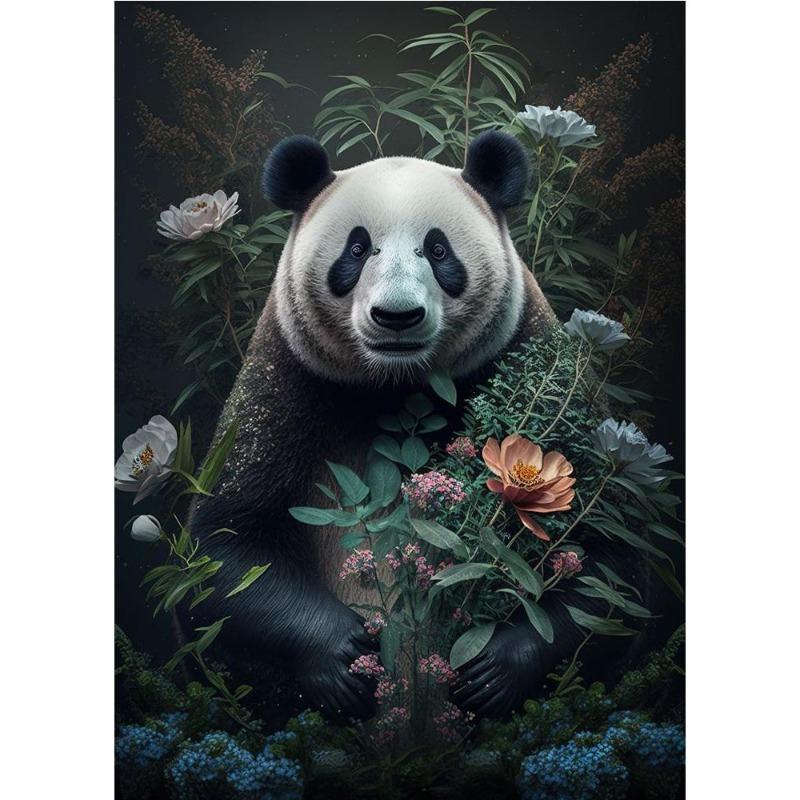 Vintage Animals In the Jungle, Flowers, Canvas, Painting, Poster Printing, Peacock, Tukan, Parrot, Elephant, Monkey, Wall Painting