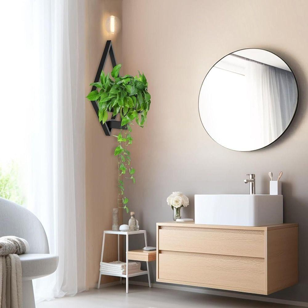 Stabila Flytande Metallvägghyllor för Växter Lättmonterade Metallvägghyllor för Växter Flytande Design Utrymmesbesparande