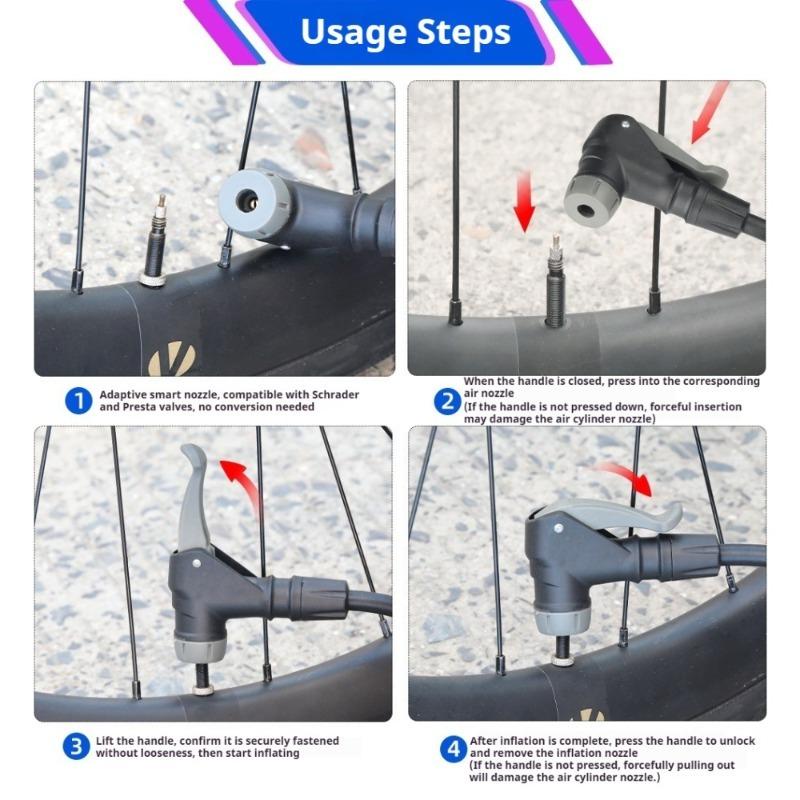 Inflatable Extension Tube Adapter for Schrade and Presta Valve Mountain Road Bike Pump Hose Conversion Head