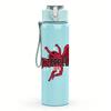 1PC Red winged horse creature print 750ml colorful plastic sports water bottle leakproof pop up lid with straw for outdoor work home use