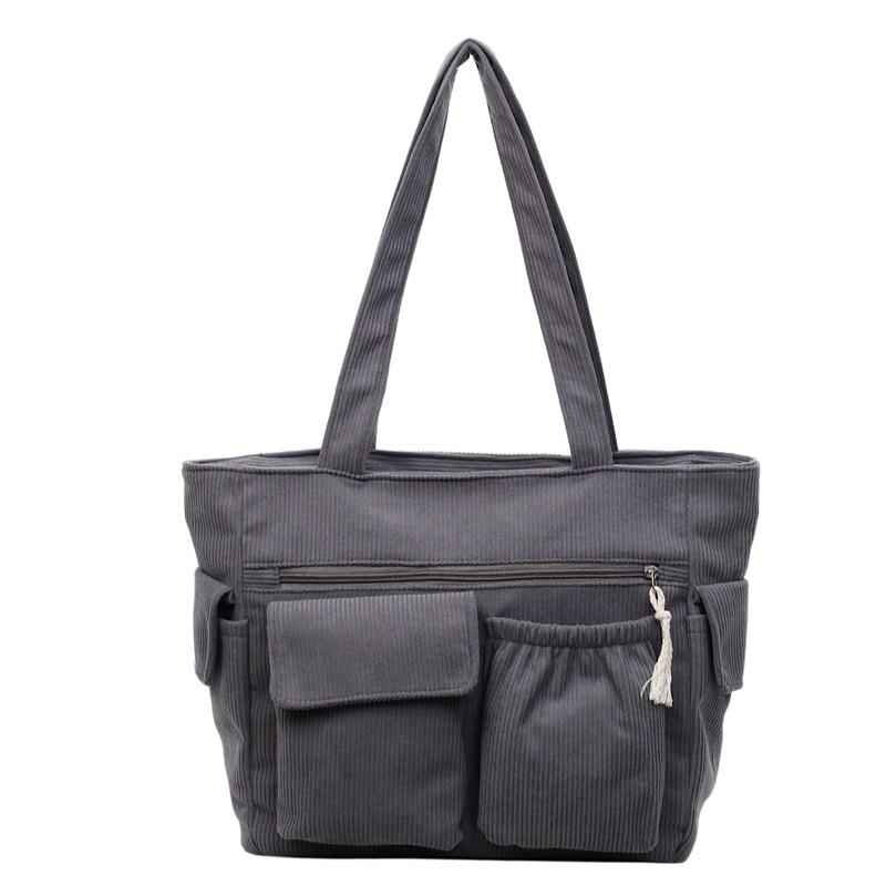 

2025 winter cotton jacket Korean style large capacity multi-pocket one-shoulder multi-functional cross-body trendy women s bag 40*28*12 серый