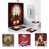 Beautiful 4pcs Christmas Shower Curtain And Toilet Cushion Set For Holiday Home Decoration