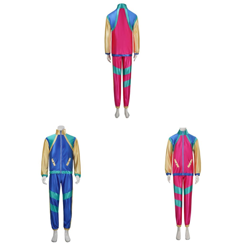 Game Themed Disco Costume For Couples 70s Retro Hipster Stage Wear